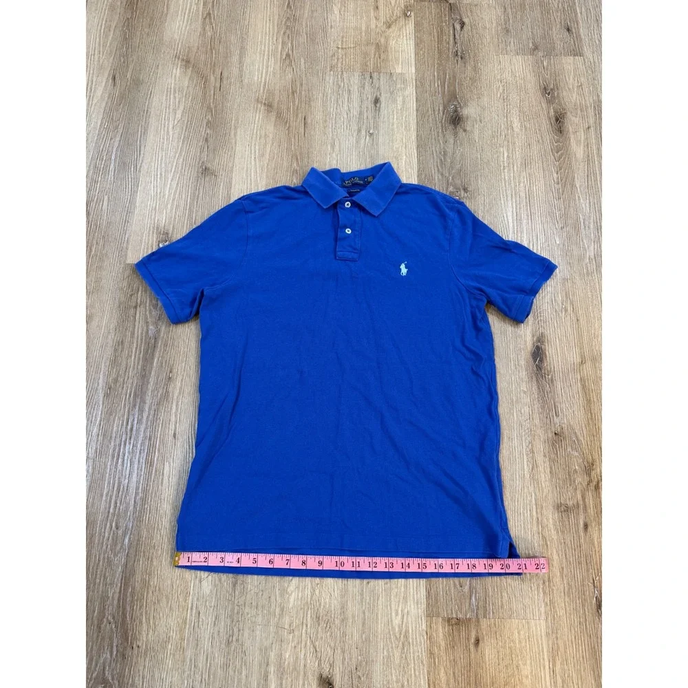 Polo Ralph Lauren Classic Fit Cotton Mesh Polo Shirt Mens M Royal Blue Preppy